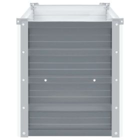 vidaXL Garden Raised Bed Galvanized Steel 39.4"x15.7"x17.7" Gray (Option: as picture)